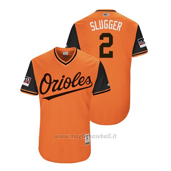 Maglia Baseball Uomo Baltimore Orioles Danny Valencia 2018 Llws Players Weekend Slugger Orange